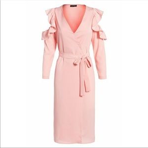 NEW! $90 Pink Topshop Ruffle Sleeve Duster/Dress